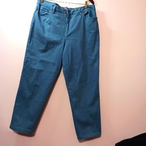Gloria Vanderbilt Amanda Jean Size 16 Blue  Five pockets zipper Soft fabric plus
